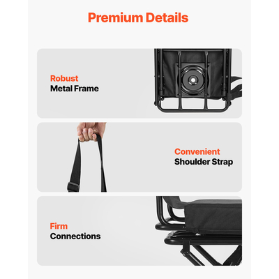 Καρέκλα κυνηγιού VEVOR, περιστρεφόμενη 360°, πτυσσόμενη καρέκλα τυφλού με πλάτη από ατσάλινο σκελετό