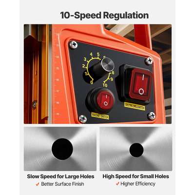 Μαγνητική πρέσα τρυπανιού VEVOR Μαγνητική πρέσα τρυπανιού 1350W 50mm Διάμετρος τρυπήματος 0-800RPM