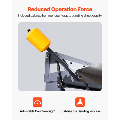 Φρένο λαμαρίνας VEVOR Πλάτος κάμψης 910 χιλ. Φρένο κουτιού και δίσκου 0-135° 16 Ga Φρένο κάμψης λαμαρίνας 6 δακτύλων