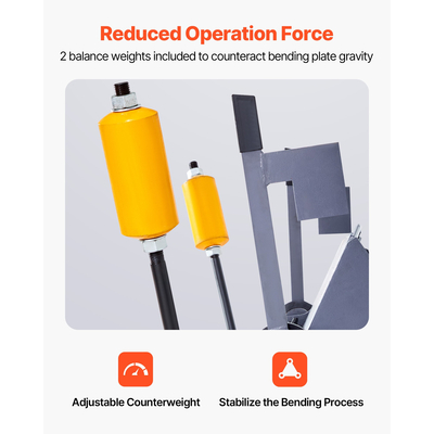 Φρένο VEVOR 48 ιντσών για κουτί και πανοραμική λαμαρίνα 0-135° 12 Ga, φρένο κάμψης λαμαρίνας 8 δακτύλων