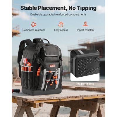 Σακίδιο Εργαλείων VEVOR με 56 τσέπες, ανθεκτικό στις πιτσιλιές, σακίδιο εργασίας για ηλεκτρολόγο