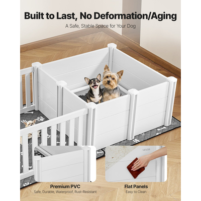 VEVOR Κουτί Στυλό για Γέννηση Σκύλου με Ρυθμιζόμενο Ύψος Πόρτας για Μεσαίου Μεγέθους Σκύλους 73x38x19,7 ίντσες