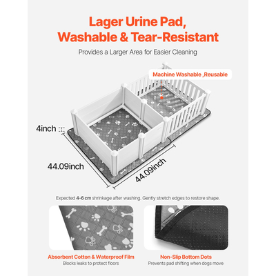 VEVOR Κουτί Στυλό για Γέννηση Σκύλου με Ρυθμιζόμενο Ύψος Πόρτας για Μεσαίου Μεγέθους Σκύλους 73x38x19,7 ίντσες