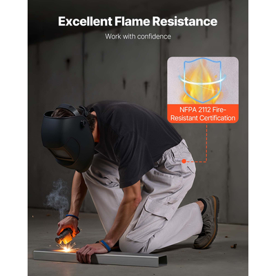 Παντελόνι VEVOR FR για άνδρες ανθεκτικό στη φλόγα παντελόνι φορτίου με πολλαπλές τσέπες XXL μέγεθος γκρι