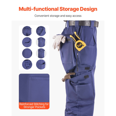 Παντελόνι VEVOR FR για άνδρες, ανθεκτικό στη φλόγα, παντελόνι cargo με πολλές τσέπες, σκούρο μπλε