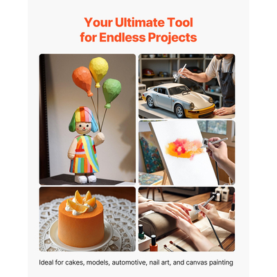 Κιτ Αερογράφου VEVOR Κιτ Αερογράφου 1/6 HP Αεροσυμπιεστής 3 Αερογράφοι 3 Μύτες Βαφής