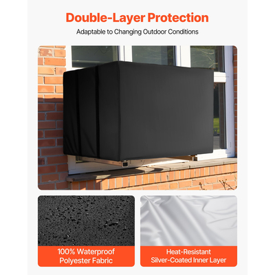 Κάλυμμα κλιματιστικού VEVOR 530 x 400 x 380 mm Αδιάβροχο ρυθμιζόμενο λουράκι