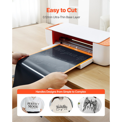 Σίδερο βινυλίου μεταφοράς θερμότητας VEVOR HTV σε ρολό βινυλίου 304,8 x 21336 mm Γυαλιστερό μαύρο