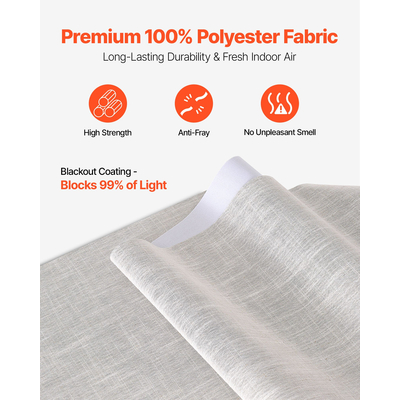 Στόρια VEVOR με Επεκτεινόμενη Ράγα 116 έως 218 cm W με δυνατότητα περικοπής, ανοιχτό γκρι