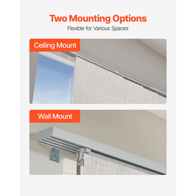 Στόρια VEVOR με Επεκτεινόμενη Ράγα 116 έως 218 cm W με δυνατότητα περικοπής, ανοιχτό γκρι
