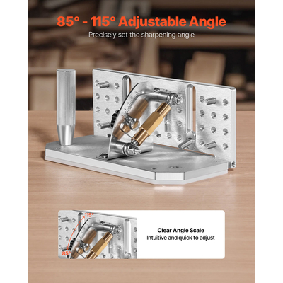 VEVOR Ιμάντας Τρίψιμο Μαχαιριού, Ακονιστήρι Μαχαιριού, Ρυθμιζόμενη Γωνία 85° - 115°