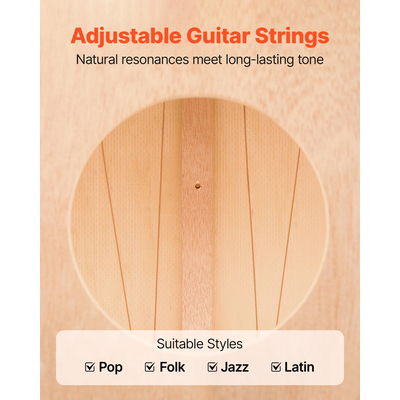 VEVOR Cajon Box Drum από ξύλο σημύδας, χορδές κιθάρας για κρουστά όργανα, τσάντα ταξιδιού