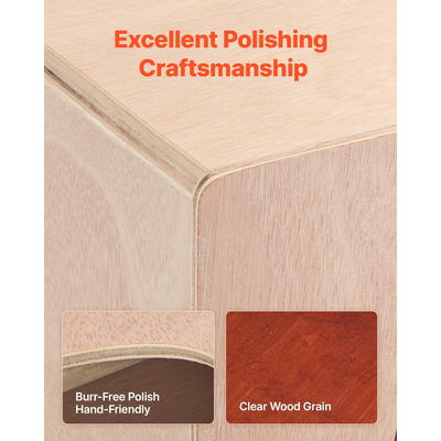 VEVOR Cajon Box Drum Ξύλινο Κρουστό Όργανο με Χορδές Κιθάρας από Ξύλο Σημύδας