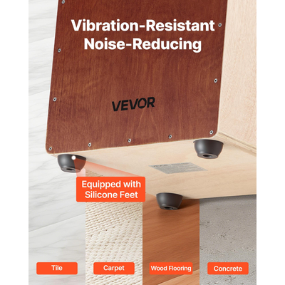 VEVOR Μεγάλο Κουτί Κρουστό από Ξύλο Σημύδας με Ταμπούρο