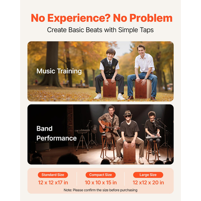 VEVOR Μεγάλο Κουτί Κρουστό από Ξύλο Σημύδας με Ταμπούρο