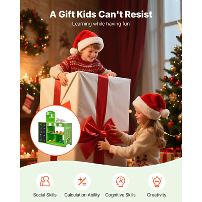 VEVOR Παιδικό Σετ Παιχνιδιού Παντοπωλείου Ξύλινη Βάση Παιχνιδιού με Ταμειακή Μηχανή