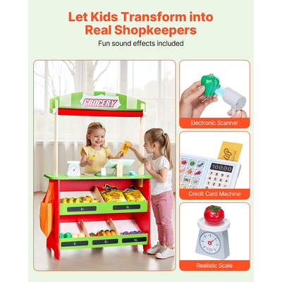 VEVOR Ξύλινο Κουκλοθέατρο 2 σε 1 Αναστρέψιμο Παιχνιδότοπο Παιδική Παιχνιδότοπος