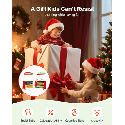 VEVOR Ξύλινο Κουκλοθέατρο 2 σε 1 Αναστρέψιμο Παιχνιδότοπο Παιδική Παιχνιδότοπος