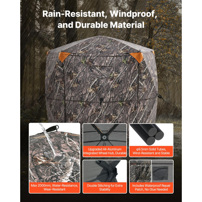 Φορητό στόρι κυνηγιού VEVOR, διαφανές στόρι εδάφους για ελάφια, τσάντα μεταφοράς 6-7 ατόμων