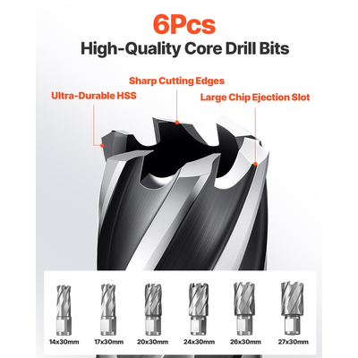 VEVOR Μαγνητική πρέσα τρυπανιού χαμηλού προφίλ, πρέσα τρυπανιού Mag 1300 W, διάμετρος τρυπήματος 35 mm
