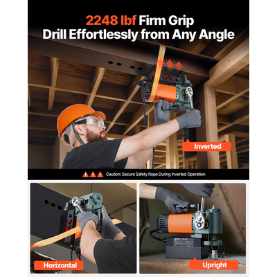 VEVOR Μαγνητική πρέσα τρυπανιού χαμηλού προφίλ, πρέσα τρυπανιού Mag 1300 W, διάμετρος τρυπήματος 35 mm