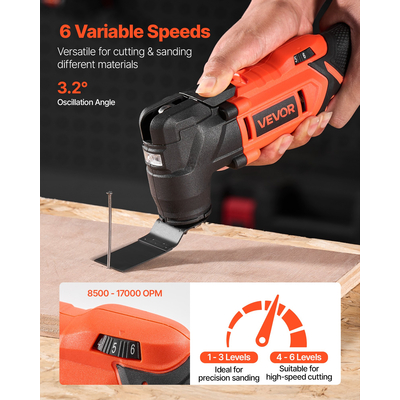 Ασύρματο παλινδρομικό εργαλείο VEVOR Πολυεργαλείο 20V Παλινδρομικό εργαλείο 6 μεταβλητών ταχυτήτων