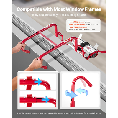 Σκάλα Πυρασφάλειας VEVOR 5-6 ορόφων, 50 πόδια, αναδιπλούμενη σκάλα πυρασφάλειας έκτακτης ανάγκης