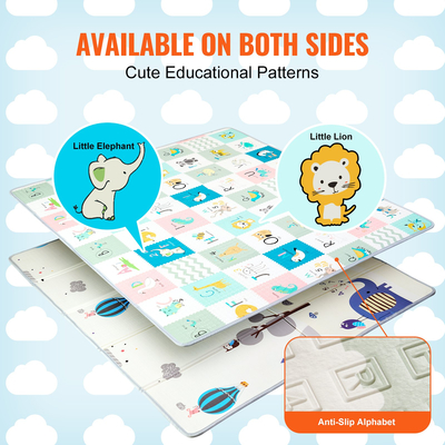 VEVOR Παιδικό Παιχνιδόπαιδο 71"x79" Μαλακό Παιδικό Παιχνιδόπαιδο Δραστηριοτήτων 2 Πλευρών