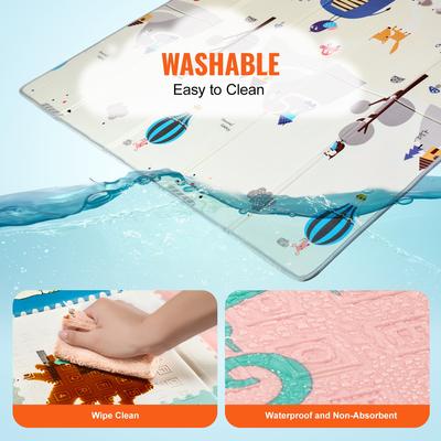 VEVOR Παιδικό Παιχνιδόπαιδο 71"x79" Μαλακό Παιδικό Παιχνιδόπαιδο Δραστηριοτήτων 2 Πλευρών