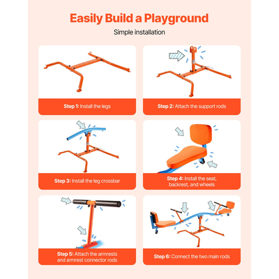 VEVOR Παιδική Τραμπάλα Χωρητικότητας 170 κιλών, Περιστρεφόμενη Τραμπάλα 360 Μοίρες, Κατάλληλη για Ηλικίες 3+