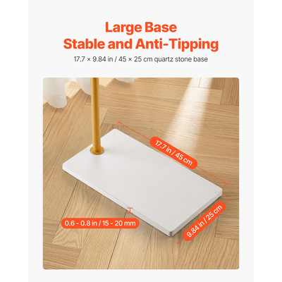 Ράφι παλτών VEVOR Ανεξάρτητη ράμπα παλτών με βάση από χαλαζιακή πέτρα και 3 στρογγυλούς γάντζους