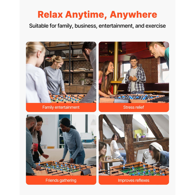 Πτυσσόμενο τραπέζι ποδοσφαίρου VEVOR 106 cm, τυπικό μέγεθος τραπεζιού για το σπίτι