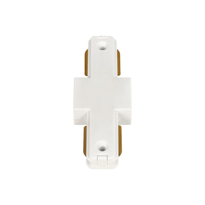 GLOBOSTAR® EUROTRACK-1PH 60904 Μονοφασικός Σύνδεσμος Ι Επέκτασης Ράγας 2 Καλωδίων 1L+1N για Σύστημα Ράγας Eurotrack-1PH AC 220-240V IP20 - Λευκό Ματ - Μ9.3 x Π3.5 x Υ1.6cm