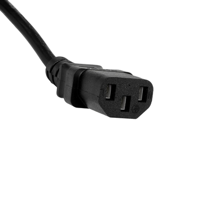 GLOBOSTAR® PLUGA 61498 Καλώδιο Τροφοδοσίας C13 με Πλάγια Πρίζα Schuko 250V 10A max 1.5m - 3*0.75mm2 - Μαύρο - Μ150 x Π3.6 x Υ3.6cm