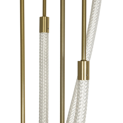 kelvo® GLOW 61671 Μοντέρνο Φωτιστικό Οροφής LED 85W 8500lm 360° AC 220-240V IP20 Ρυθμιζόμενο Λευκό CCT με Χειριστήριο από 2700K έως 6000K Dimmable - Lumileds SMD Chip - Χρυσό Πλατίνα & Λευκό Νήμα - Μ100 x Π100 x Υ140cm - 3 Χρόνια Εγγύηση