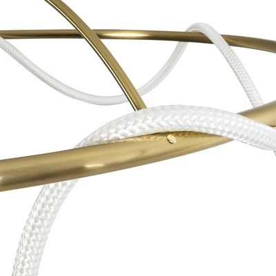 kelvo® GLOW 61675 Μοντέρνο Φωτιστικό Οροφής LED 89W 8900lm 360° AC 220-240V IP20 Ρυθμιζόμενο Λευκό CCT με Χειριστήριο από 2700K έως 6000K Dimmable - Lumileds SMD Chip - Χρυσό Πλατίνα & Λευκό Νήμα - Μ150 x Π150 x Υ30cm - 3 Χρόνια Εγγύηση