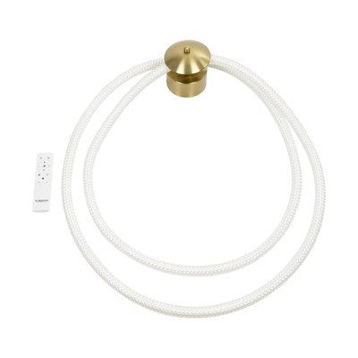 kelvo® GLOW 61676 Μοντέρνο Φωτιστικό Τοίχου - Απλίκα LED 45W 4500lm 360° AC 220-240V IP20 Ρυθμιζόμενο Λευκό CCT με Χειριστήριο από 2700K έως 6000K Dimmable - Lumileds SMD Chip - Χρυσό Πλατίνα & Λευκό Νήμα - Μ30 x Π15 x Υ110cm - 3 Χρόνια Εγγύηση