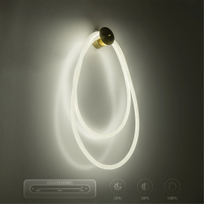 kelvo® GLOW 61676 Μοντέρνο Φωτιστικό Τοίχου - Απλίκα LED 45W 4500lm 360° AC 220-240V IP20 Ρυθμιζόμενο Λευκό CCT με Χειριστήριο από 2700K έως 6000K Dimmable - Lumileds SMD Chip - Χρυσό Πλατίνα & Λευκό Νήμα - Μ30 x Π15 x Υ110cm - 3 Χρόνια Εγγύηση