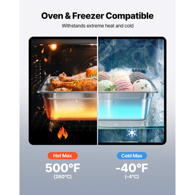 VEVOR Τηγάνι ξενοδοχείου πλήρους μεγέθους, ατμοκίνητο, βάθους 6 ιντσών, από ανοξείδωτο ατσάλι, 1 τεμάχιο