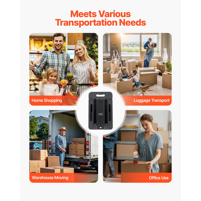 VEVOR Πτυσσόμενο Χειροκίνητο Καρότσι Πλατφόρμας 500 λίβρες Καρότσι Μετακίνησης με Τρόλεϊ