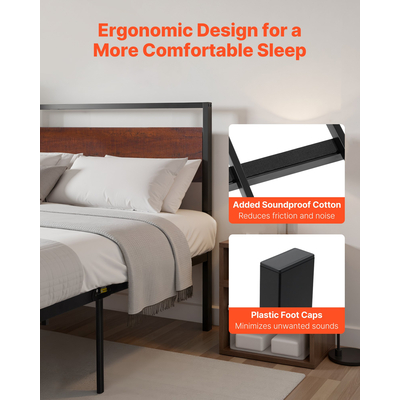 Μεταλλικό σκελετό κρεβατιού VEVOR πλήρους μεγέθους με κεφαλάρι και αποθηκευτικό χώρο κάτω από το κρεβάτι 14 ιντσών
