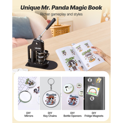 Μηχανή κατασκευής κουμπιών VEVOR Πλαστική μηχανή κατασκευής καρφιτσών 32/58/75 mm 3 σε 1 300 τεμάχια ανταλλακτικά