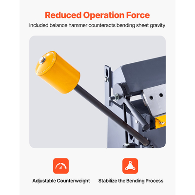 Φρένο VEVOR 48 ιντσών για κουτί και πανοραμική λαμαρίνα 0-135° 16 Ga, φρένο κάμψης λαμαρίνας 16 δακτύλων