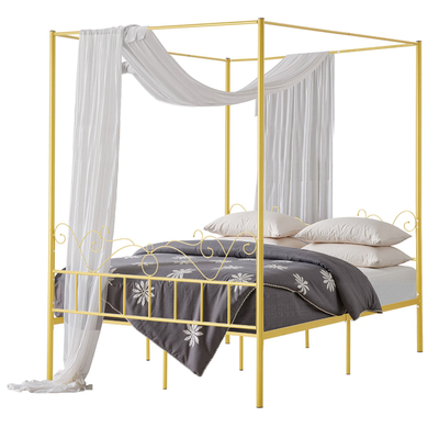 VEVOR Κρεβάτι Queen Size με Σκελετό, Μεταλλικό Κρεβάτι με Σκελετό και Κεφαλάρι & Τέσσερις Αφίσες