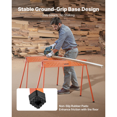 Πάγκος εργασίας VEVOR Saw Horses 2 τεμαχίων βαρέως τύπου, χωρητικότητας 660 λίβρες για ξυλουργική