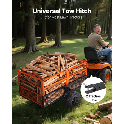 Ρυμουλκούμενο VEVOR Dump 1800 λίβρες 28 κυβικά πόδια ρυμούλκησης πίσω από ατσάλινο καρότσι κήπου