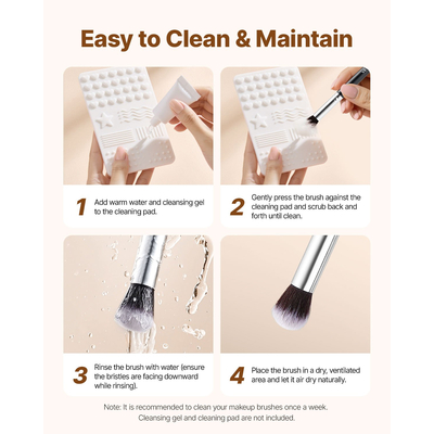 Σετ πινέλων μακιγιάζ VEVOR 34 τεμαχίων για σκιές ματιών με μαλακές τρίχες και ανάμειξη foundation