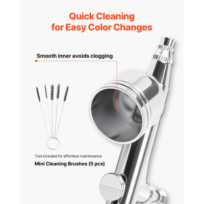 Κιτ Αερογράφου VEVOR Κιτ Αερογράφου 1/6 HP Αεροσυμπιεστής 1 Αερογράφος 3 Άκρες Σωλήνας