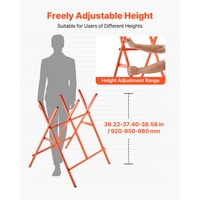 Πριόνια VEVOR 2 σετ αλόγων εργασίας βαρέως τύπου, ρυθμιζόμενο ύψος φορτίου 260 λίβρες