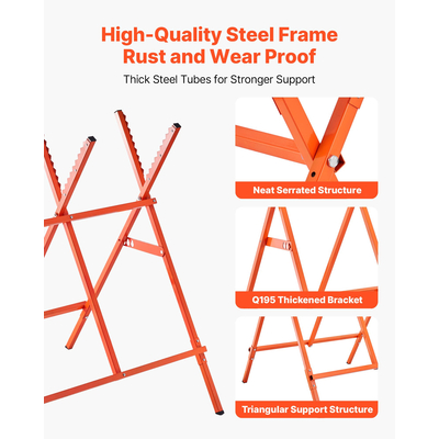 Πριόνια VEVOR 2 σετ αλόγων εργασίας βαρέως τύπου, ρυθμιζόμενο ύψος φορτίου 260 λίβρες